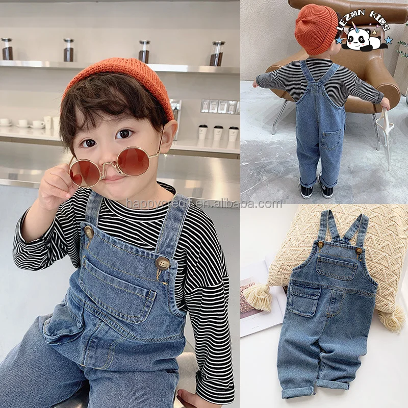 LEZONKIDS - Custom Kids Baby Girls Summer Denim Strap Embroidery  Dress Jumpsuit Short Skirt Clothes